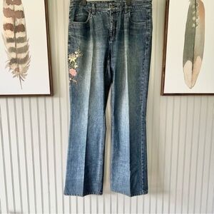 Bootcut Floral Embroidered Medium Wash Jeans Liz Claiborne